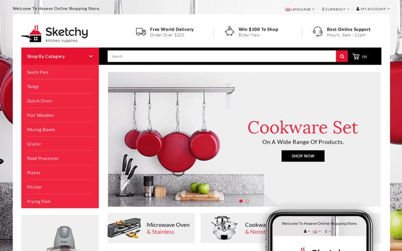 Адаптивный OpenCart шаблон №70003 на тему электроника