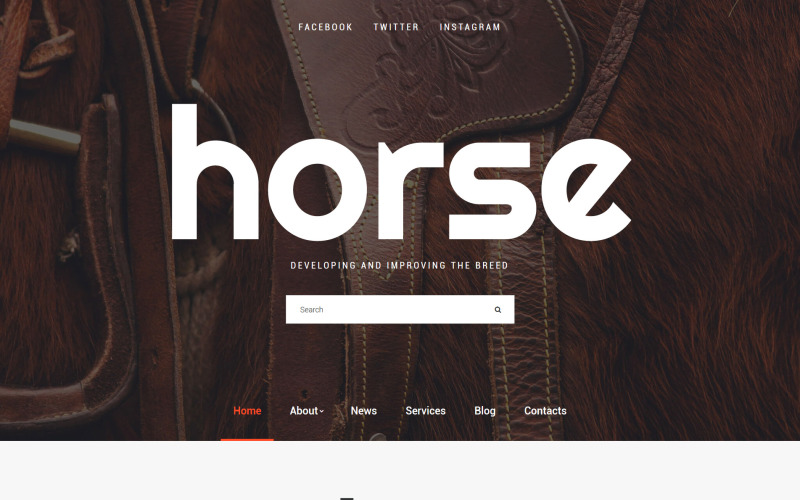 Адаптивный HTML шаблон №63426 на тему лошади