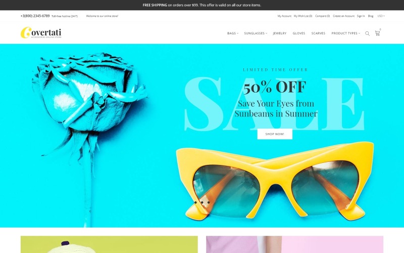 Адаптивный Magento тема №64134 на тему часы