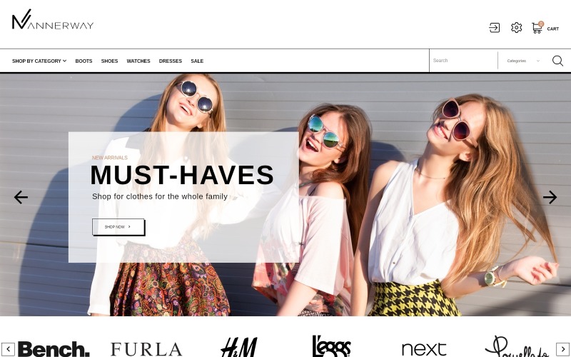Адаптивный PrestaShop шаблон №63338 на тему модный магазин