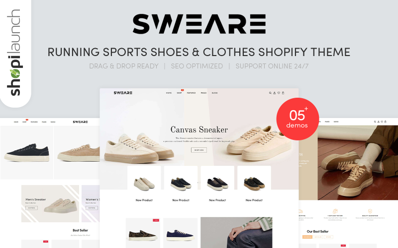 Адаптивный Shopify шаблон №173323 на тему магазин обуви