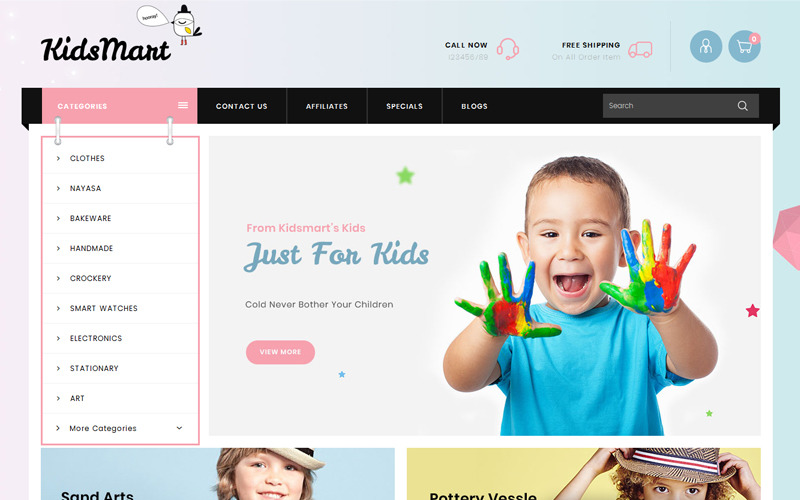 Адаптивный OpenCart шаблон №73691 на тему электроника