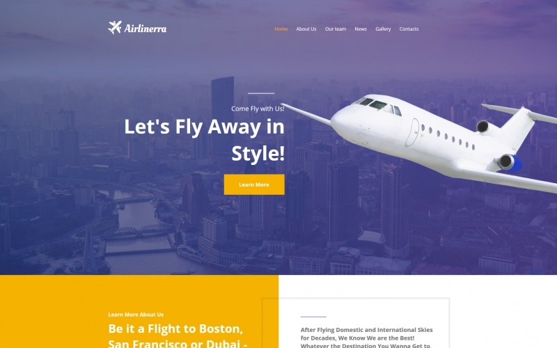 MotoCMS HTML шаблон №66418 на тему частные авиалинии
