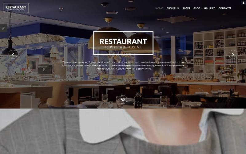 Адаптивный Joomla шаблон №63342 на тему европейский ресторан