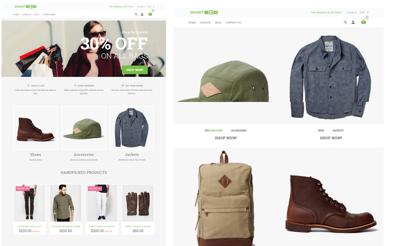 Адаптивный Shopify шаблон №68152 на тему магазин обуви