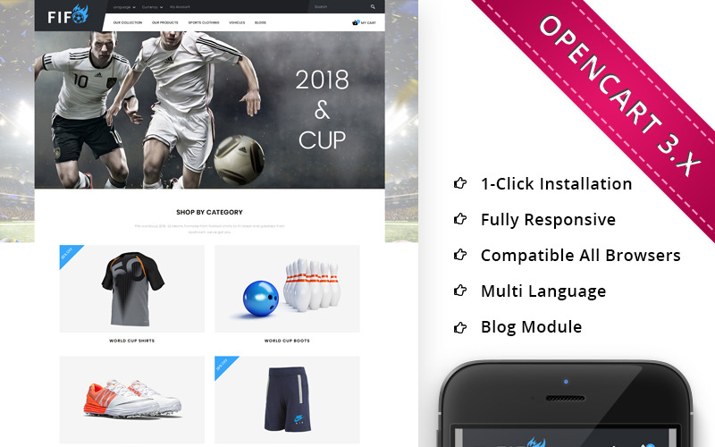 Адаптивный OpenCart шаблон №70634 на тему мода