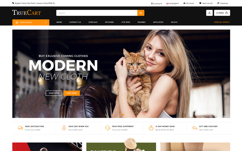 Адаптивный OpenCart шаблон №69652 на тему электроника