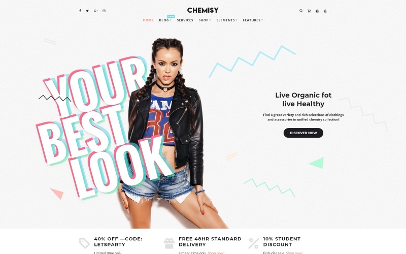 Адаптивный WooCommerce шаблон №70394 на тему мода