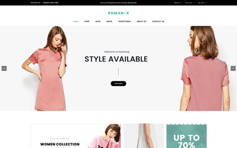 Адаптивный WooCommerce шаблон №71736 на тему мода и красота