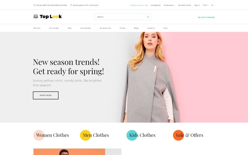 Адаптивный OpenCart шаблон №76294 на тему модный магазин