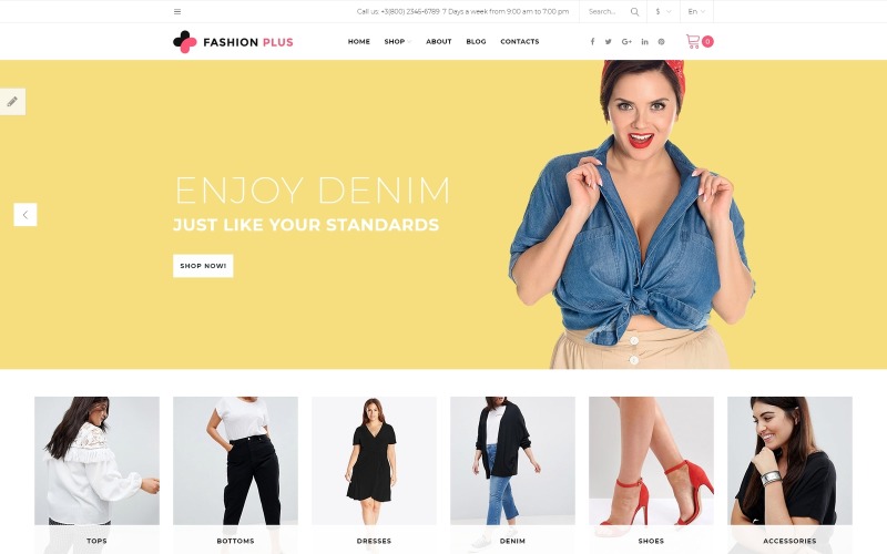 Адаптивный OpenCart шаблон №70593 на тему модный магазин