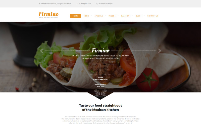 Адаптивный HTML шаблон №60037 на тему мексиканский ресторан