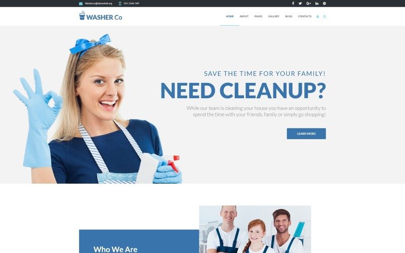 Адаптивный Joomla шаблон №75191 на тему клининговая компания