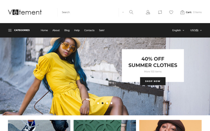 Адаптивный PrestaShop шаблон №74080 на тему магазин одежды