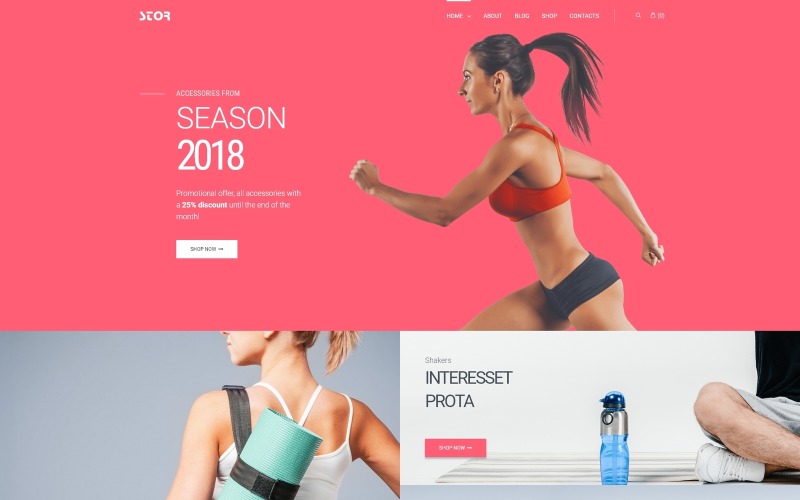 Адаптивный WooCommerce шаблон №76370 на тему спортивный магазин