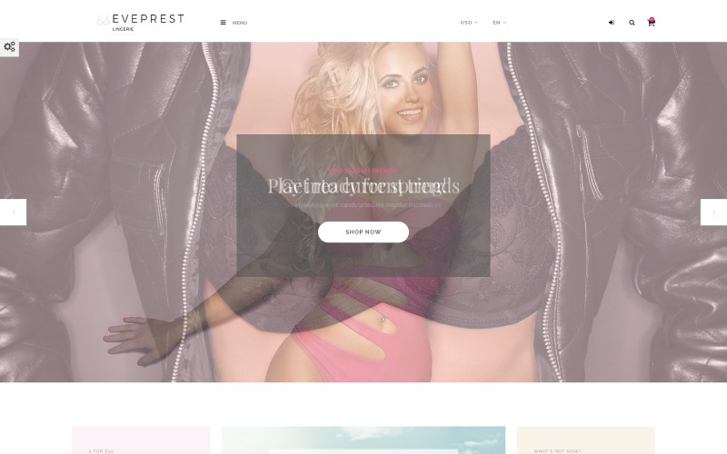 Адаптивный PrestaShop шаблон №62339 на тему магазин белья