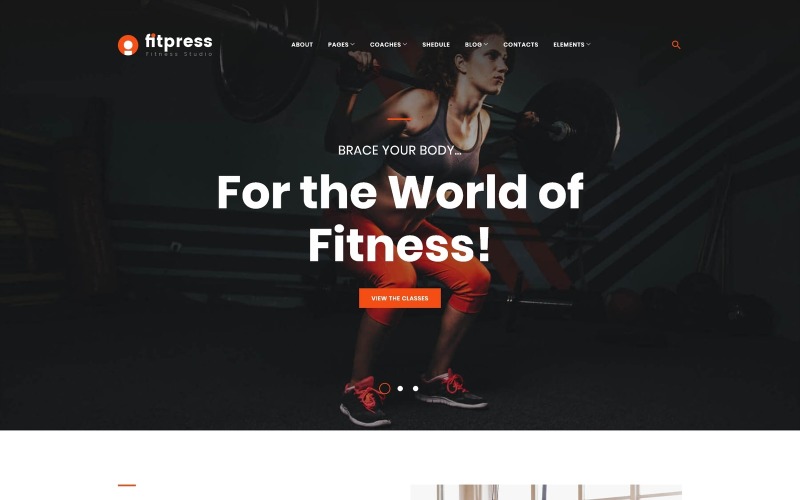 Адаптивный WordPress шаблон №61153 на тему спортивный зал