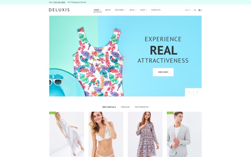 Адаптивный WooCommerce шаблон №70855 на тему модный магазин