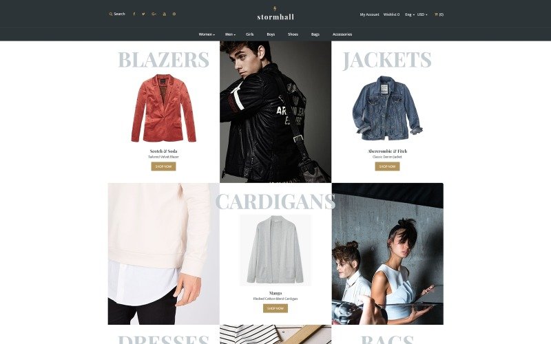 Адаптивный OpenCart шаблон №65391 на тему модный магазин