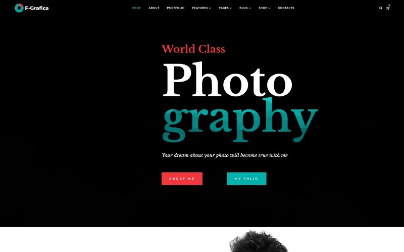 Адаптивный WordPress шаблон №70012 на тему портфолио фотографа