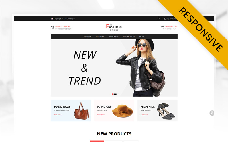 Адаптивный OpenCart шаблон №69573 на тему магазин одежды
