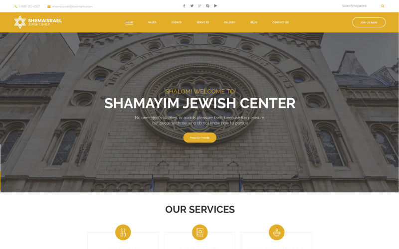 WordPress шаблон №73548 на тему синагога