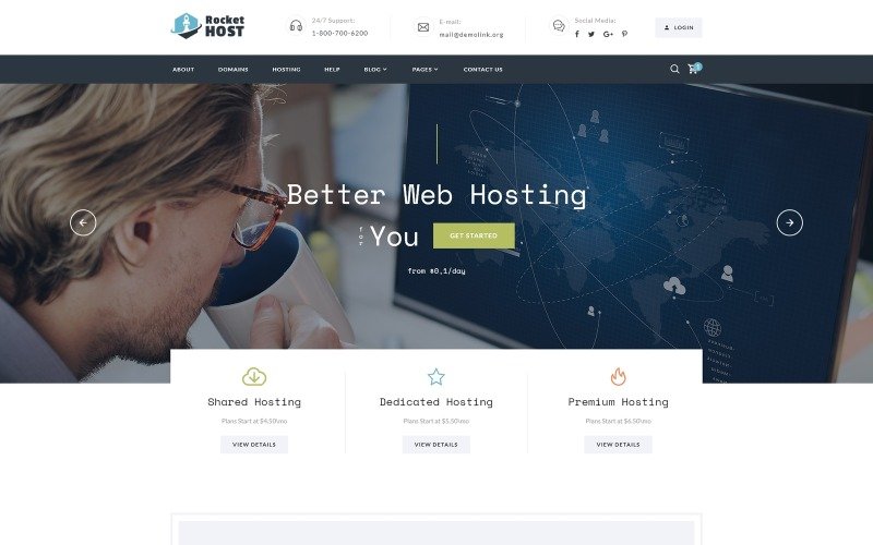 Адаптивный HTML шаблон №67848 на тему доменный регистратор