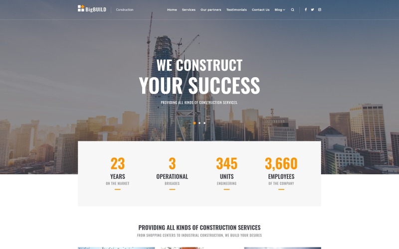 WordPress шаблон №66080 на тему строительные компании