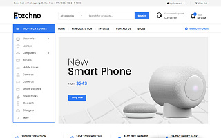 Адаптивный OpenCart шаблон №77378 на тему электроника