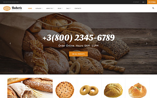 Адаптивный Shopify шаблон №64056 на тему хлебобулочные изделия