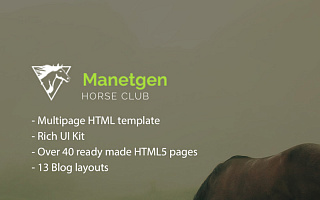 Адаптивный HTML шаблон №61392 на тему лошади